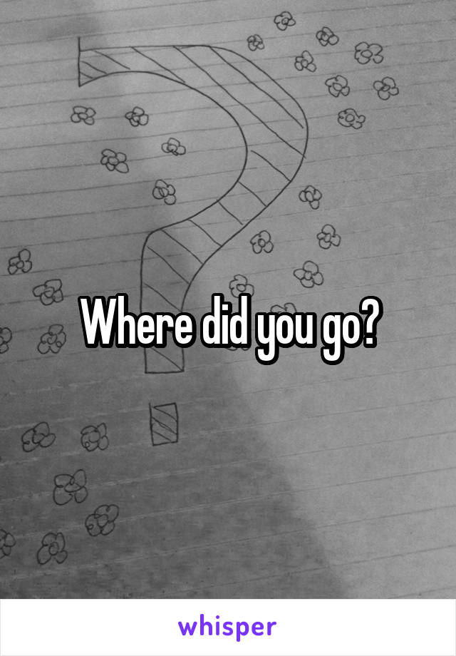 Where did you go?