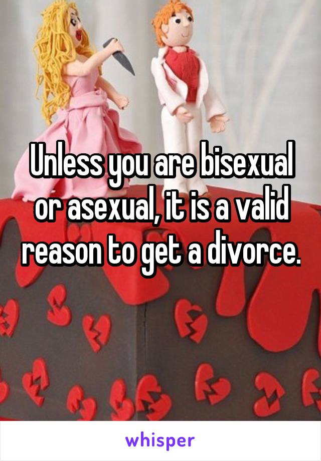 Unless you are bisexual or asexual, it is a valid reason to get a divorce.    