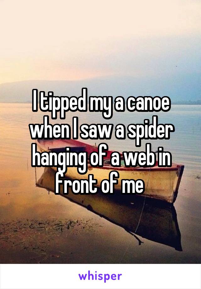 I tipped my a canoe when I saw a spider hanging of a web in front of me 