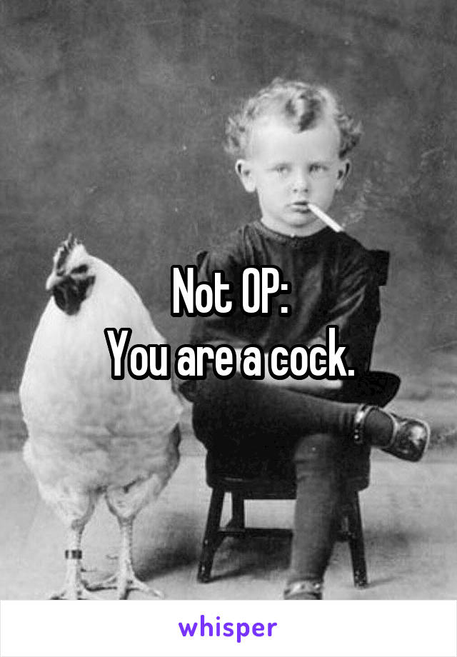 Not OP:
You are a cock.