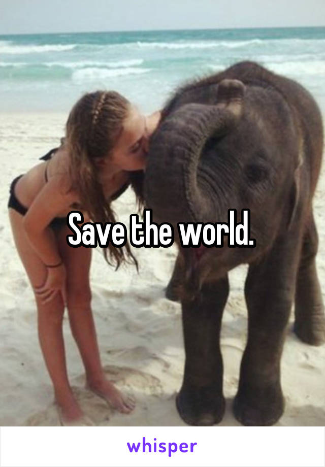 Save the world. 