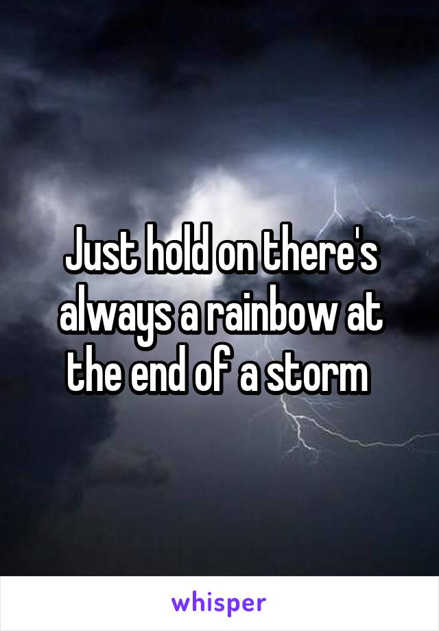 Just hold on there's always a rainbow at the end of a storm 