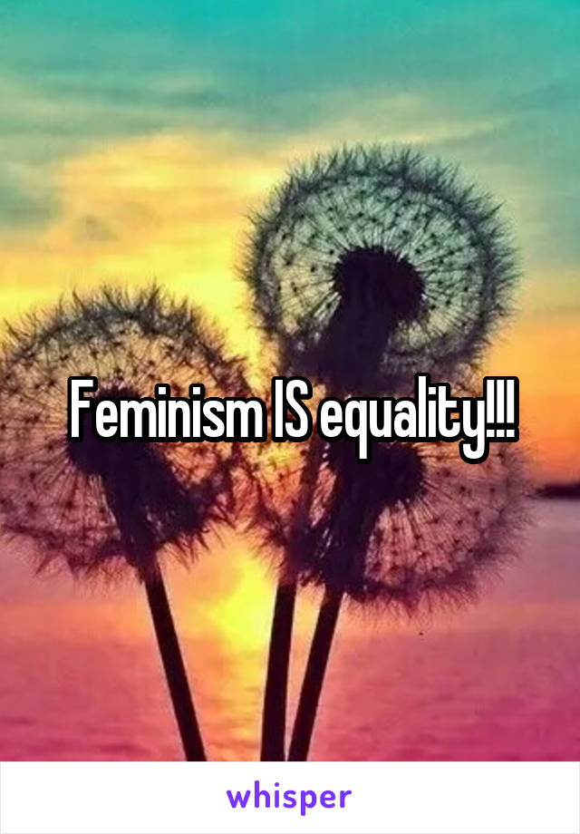 Feminism IS equality!!!