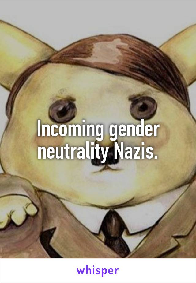 Incoming gender neutrality Nazis.