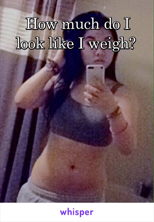 How much do I look like I weigh? 







