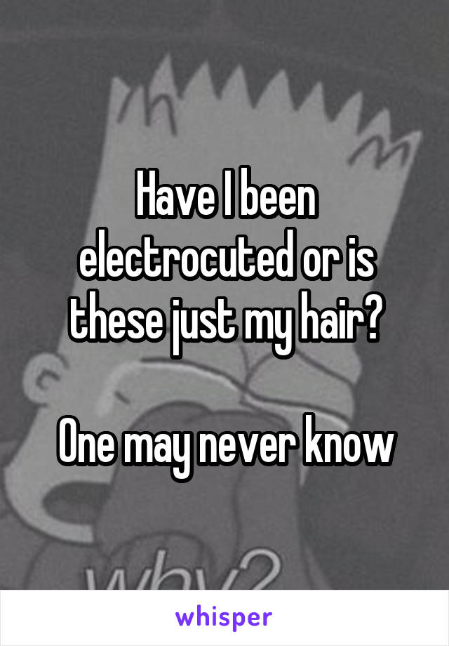Have I been electrocuted or is these just my hair?

One may never know