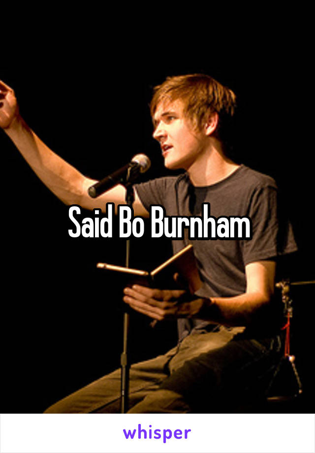 Said Bo Burnham