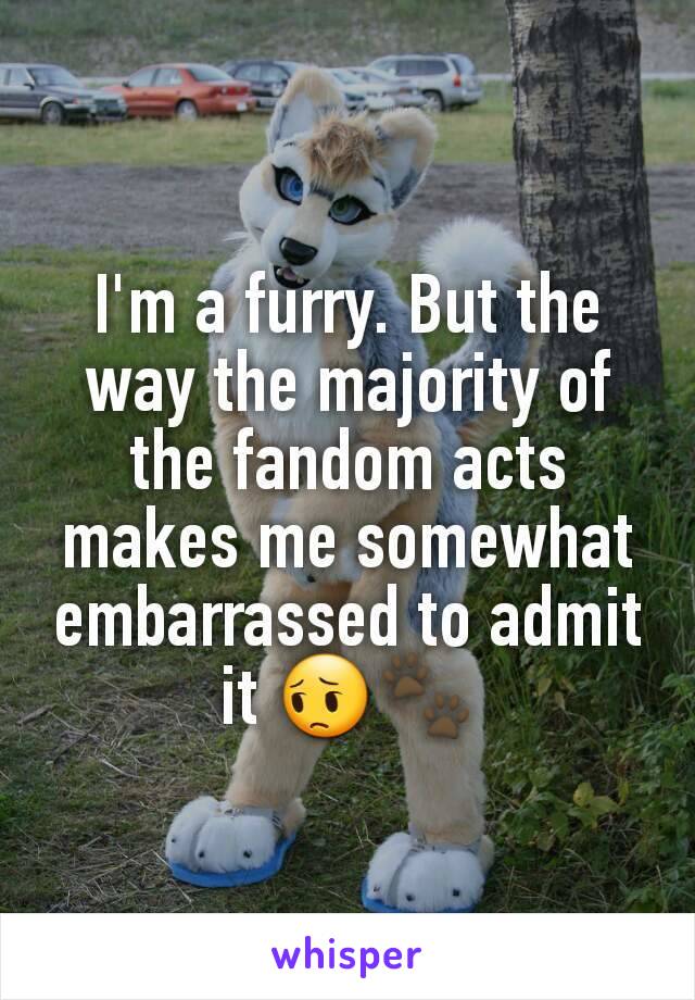 I'm a furry. But the way the majority of the fandom acts makes me somewhat embarrassed to admit it 😔🐾