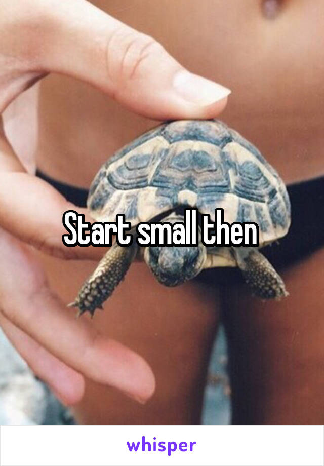 Start small then 