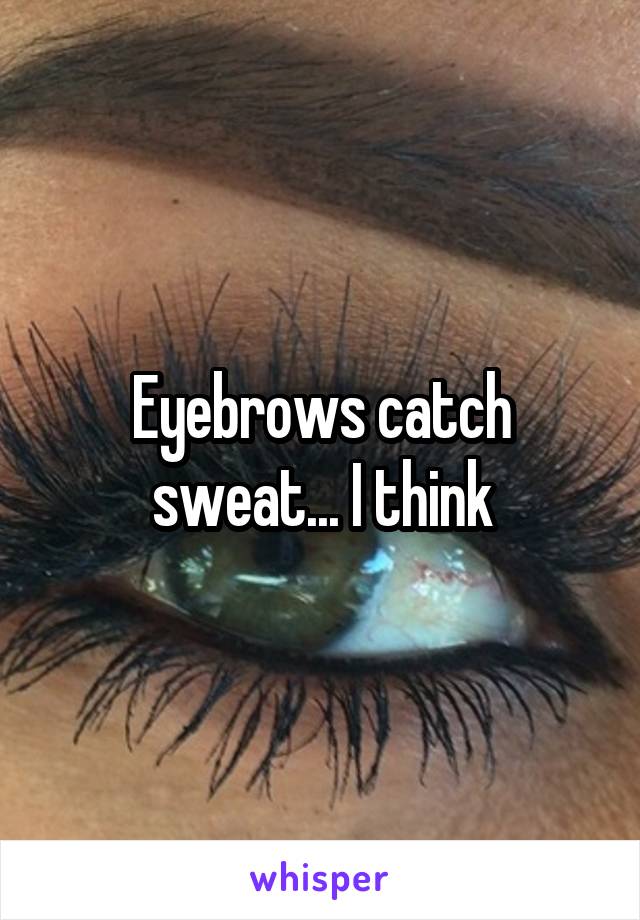 Eyebrows catch sweat... I think