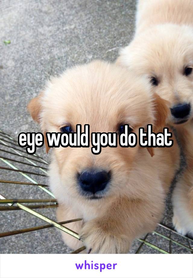 eye would you do that 