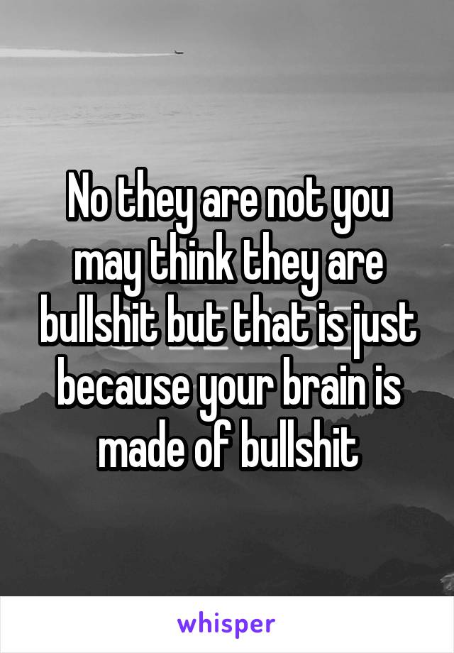 No they are not you may think they are bullshit but that is just because your brain is made of bullshit