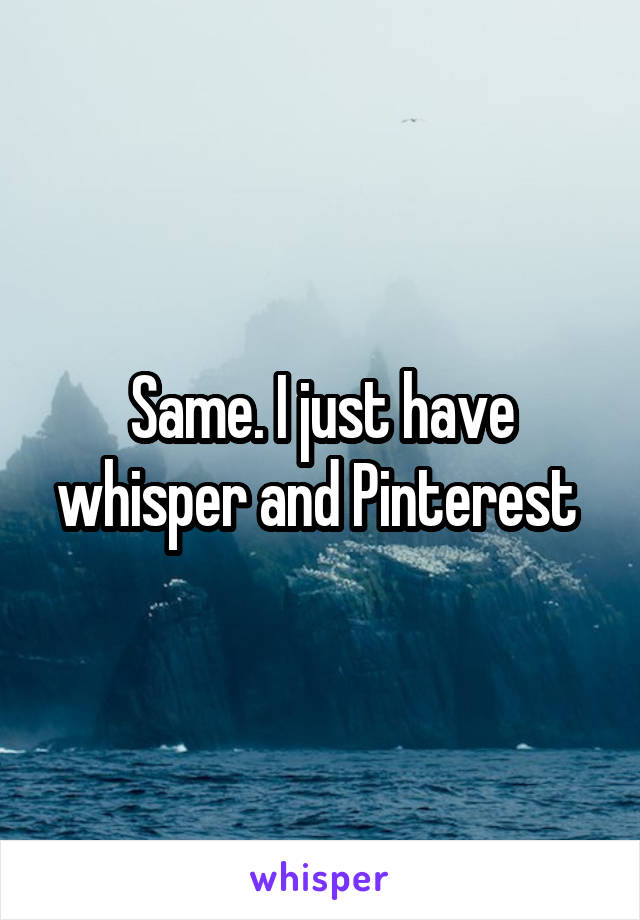 Same. I just have whisper and Pinterest 