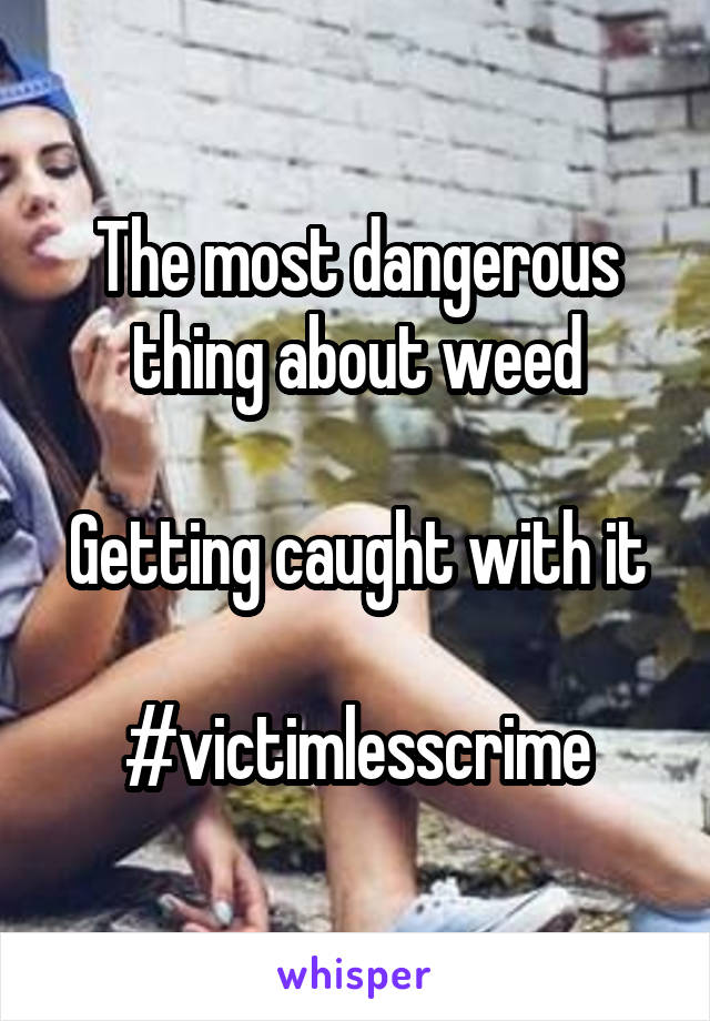 The most dangerous thing about weed

Getting caught with it

#victimlesscrime