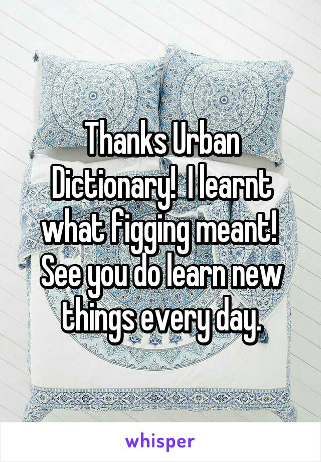 Thanks Urban I learnt what figging meant! See you do learn new things every day.