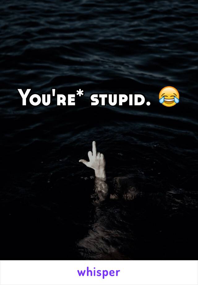 You're* stupid. 😂