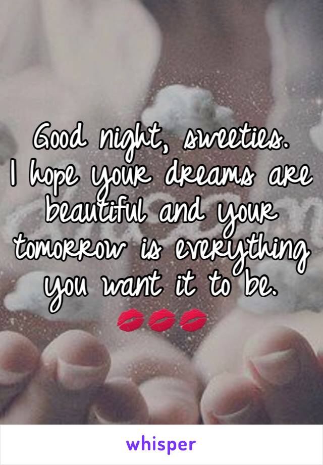 Good night, sweeties. 
I hope your dreams are beautiful and your tomorrow is everything you want it to be. 
💋💋💋