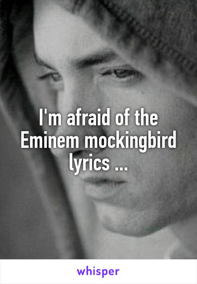 I'm afraid of the Eminem mockingbird lyrics ...