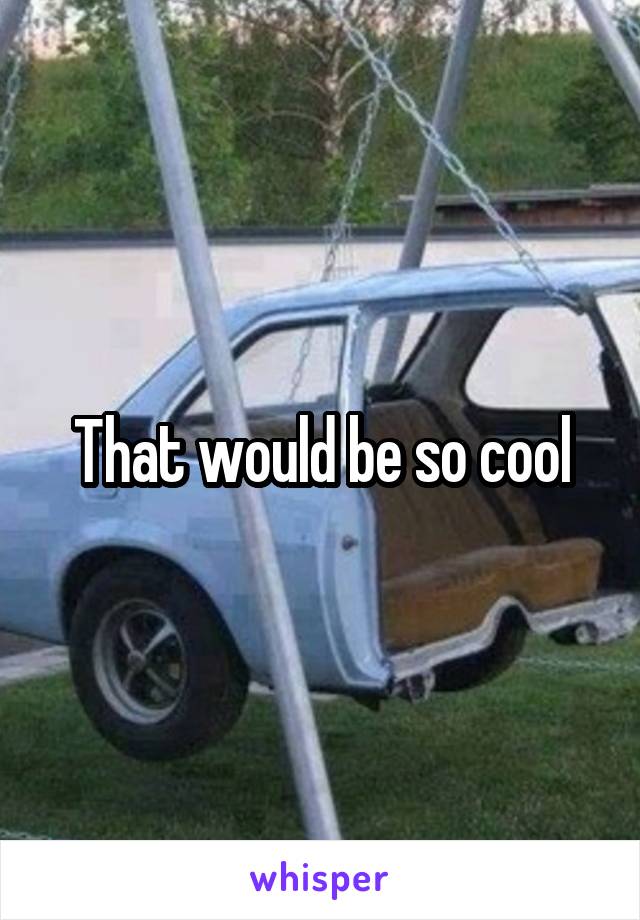 That would be so cool