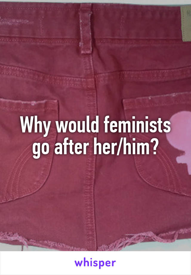 Why would feminists go after her/him?