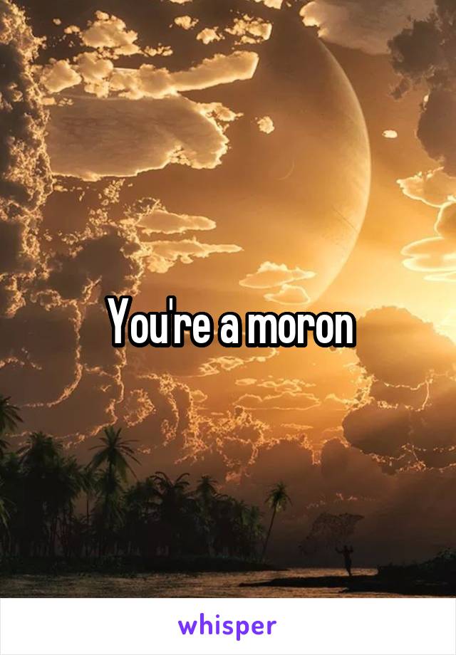 You're a moron