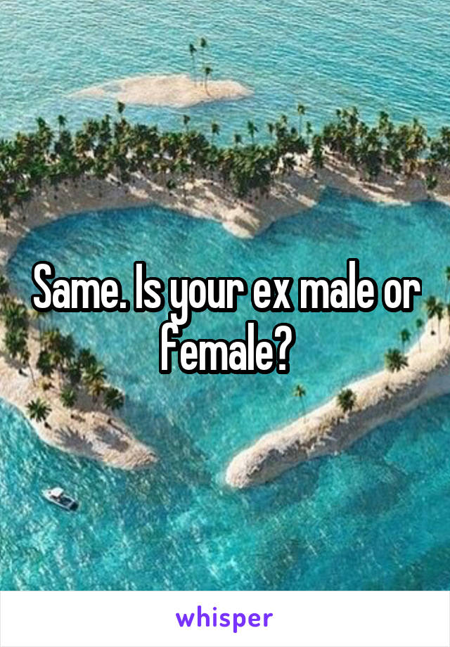 Same. Is your ex male or female?