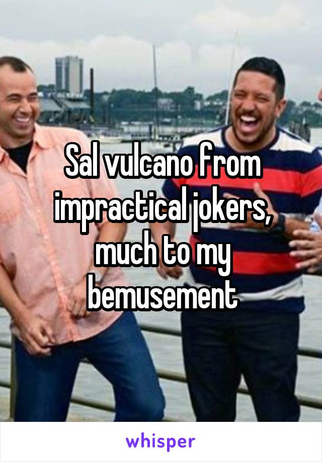 Sal vulcano from impractical jokers, much to my bemusement