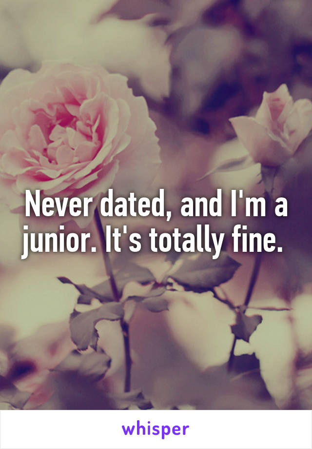 Never dated, and I'm a junior. It's totally fine. 