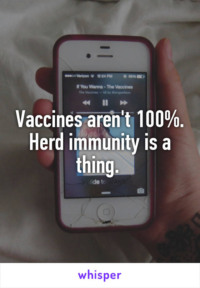 Vaccines aren't 100%. Herd immunity is a thing. 