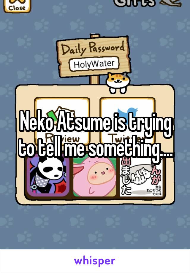 Neko Atsume is trying to tell me something....