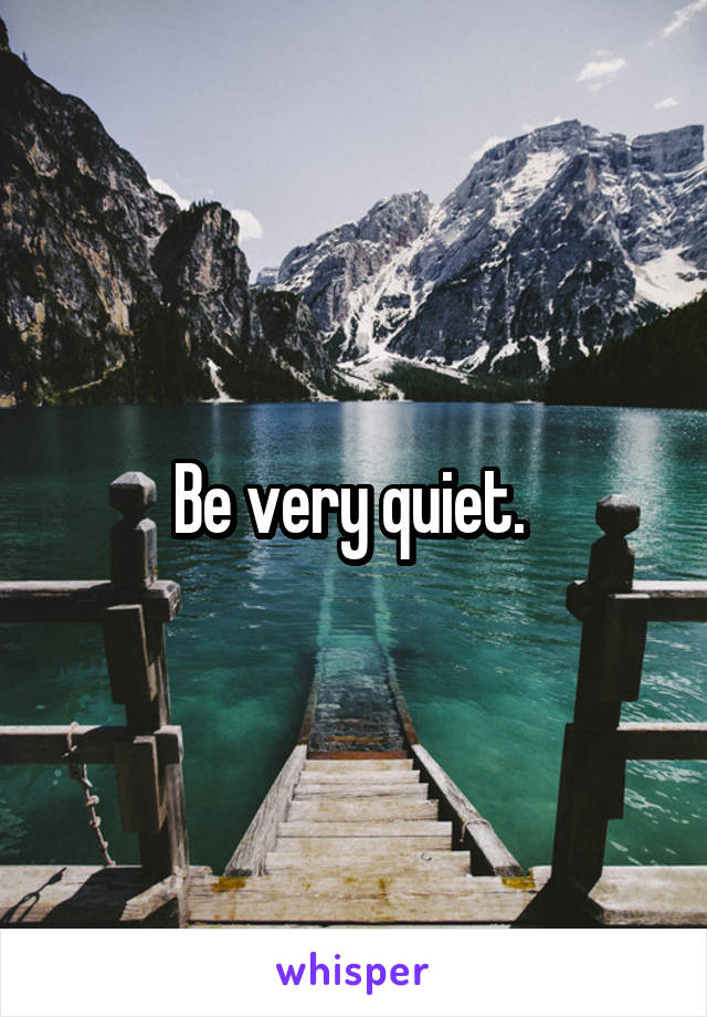 Be very quiet. 