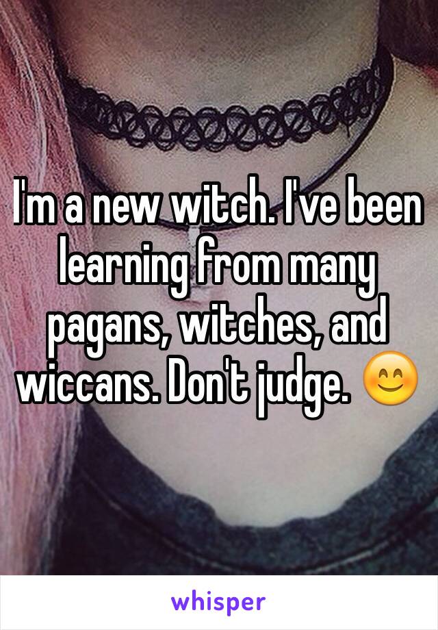 I'm a new witch. I've been learning from many pagans, witches, and wiccans. Don't judge. 😊