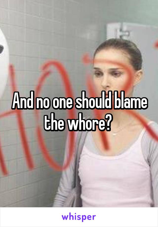 And no one should blame the whore? 