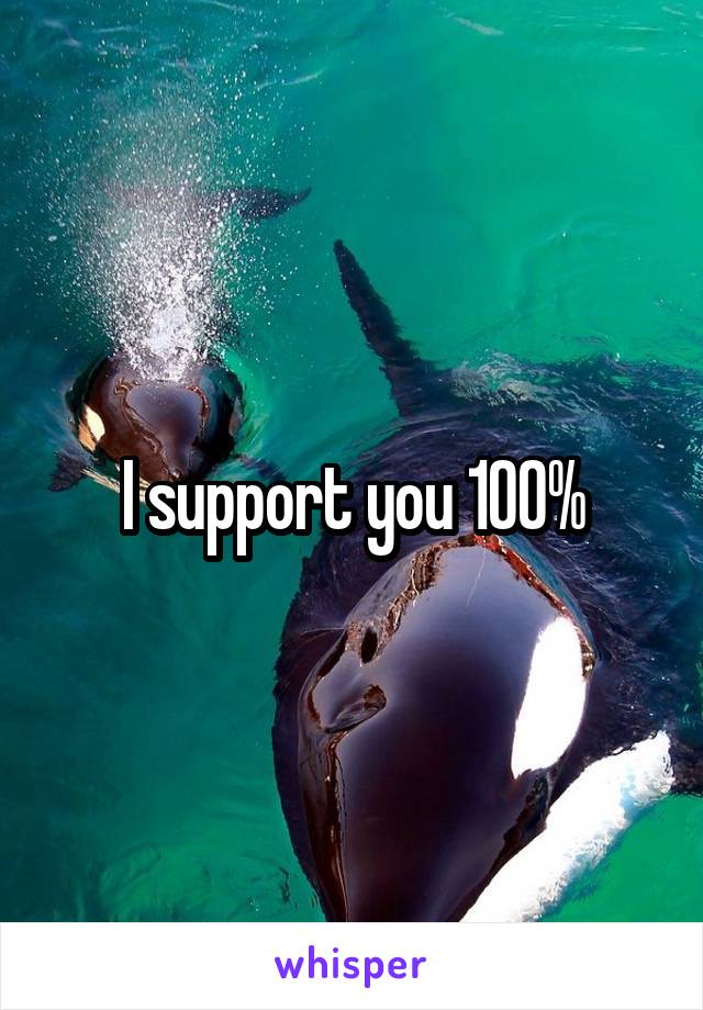 I support you 100%