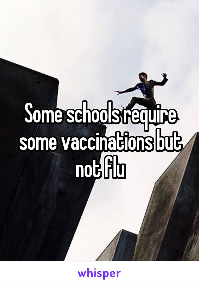 Some schools require some vaccinations but not flu