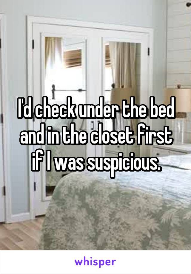 I'd check under the bed and in the closet first if I was suspicious.