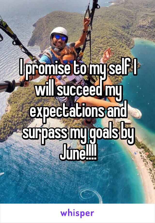 I promise to my self I will succeed my expectations and surpass my goals by June!!!!