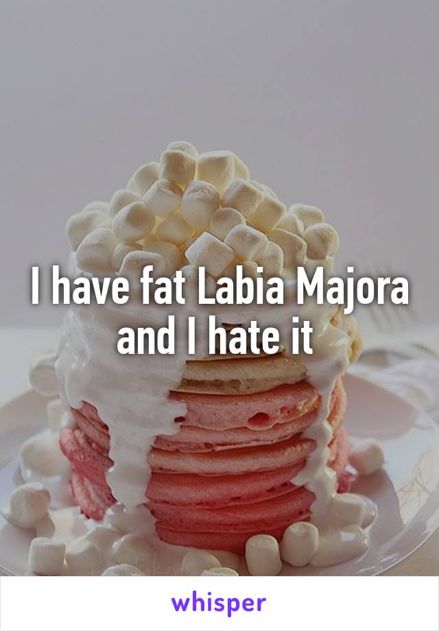 I have fat Labia Majora and I hate it 