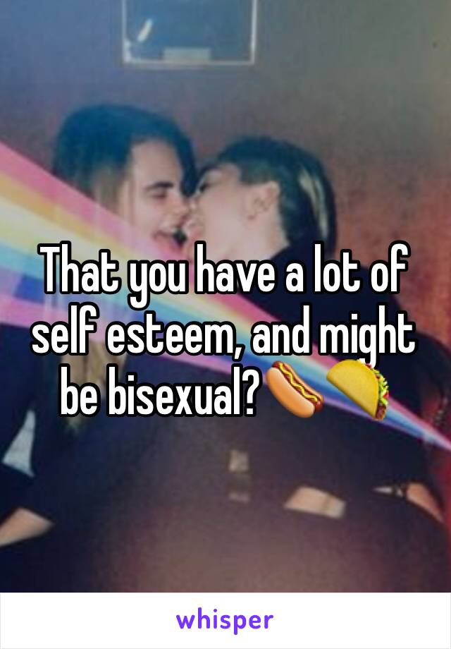 That you have a lot of self esteem, and might be bisexual?🌭🌮