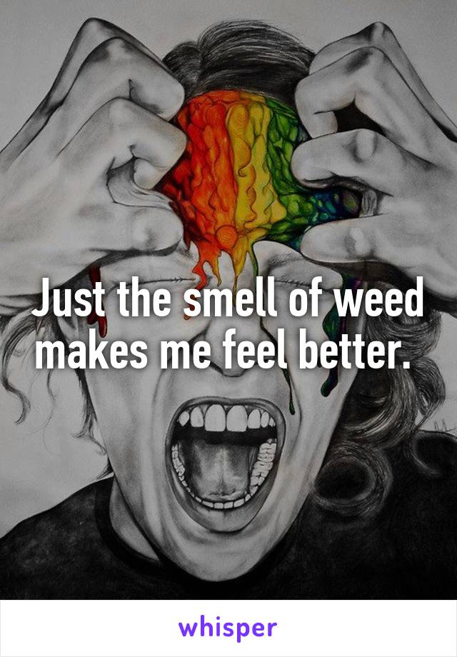 Just the smell of weed makes me feel better. 