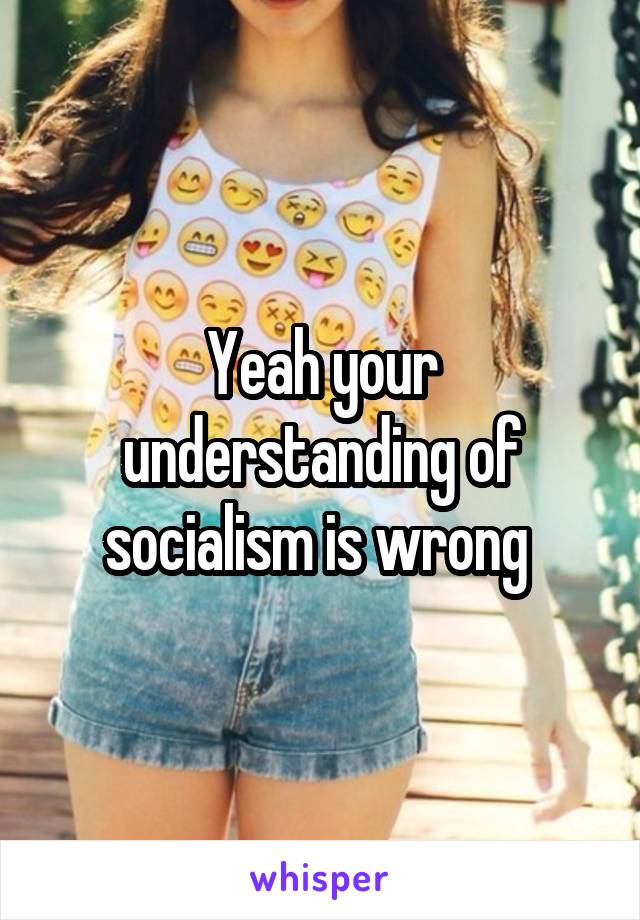 Yeah your understanding of socialism is wrong 
