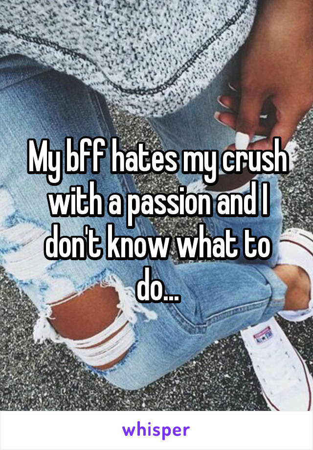 My bff hates my crush with a passion and I don't know what to do...