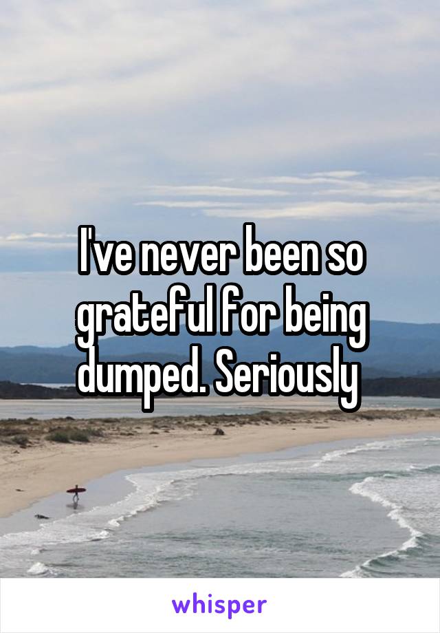 I've never been so grateful for being dumped. Seriously 