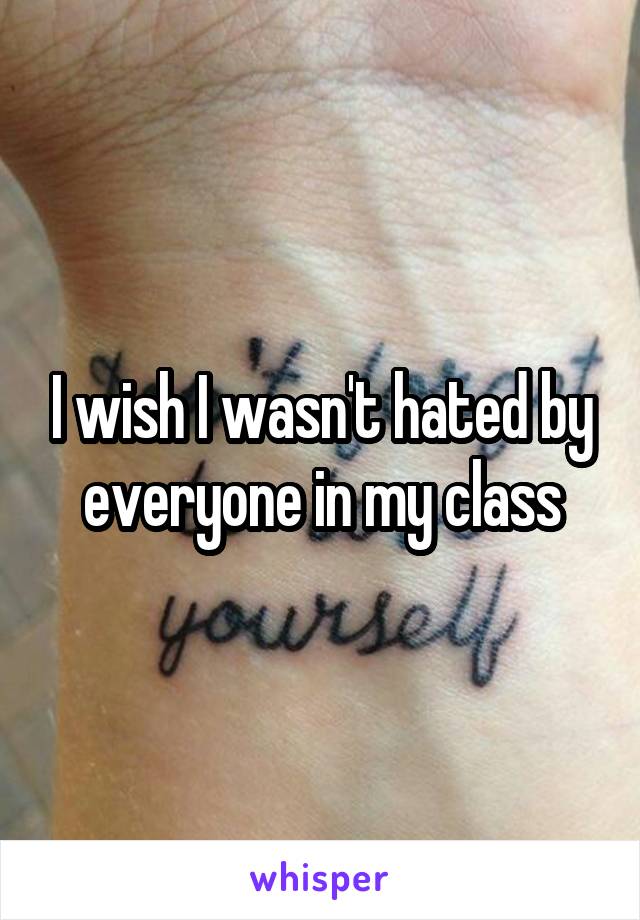 I wish I wasn't hated by everyone in my class