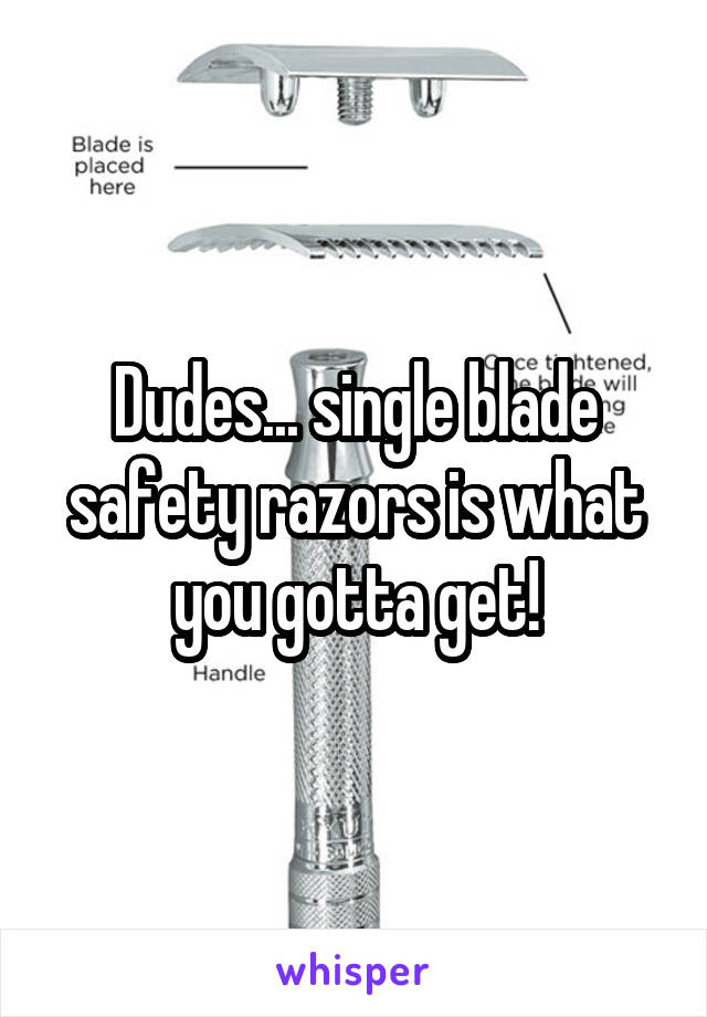 Dudes... single blade safety razors is what you gotta get!