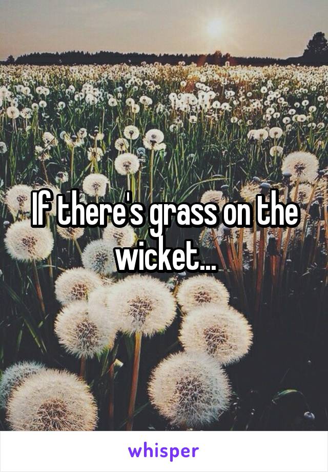 If there's grass on the wicket...