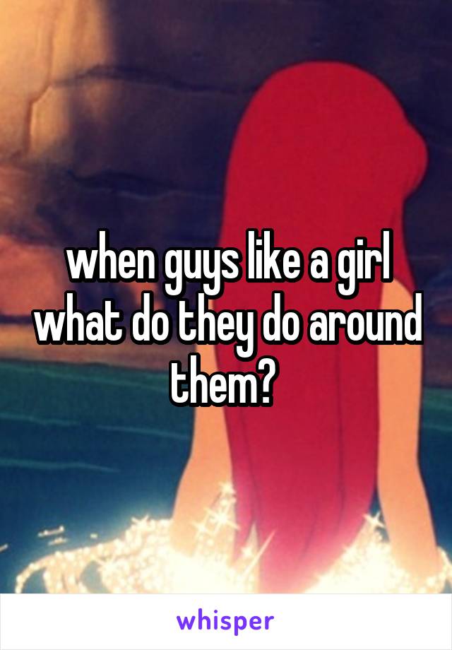 when guys like a girl what do they do around them? 