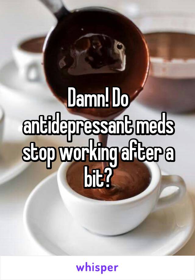 Damn! Do antidepressant meds stop working after a bit?