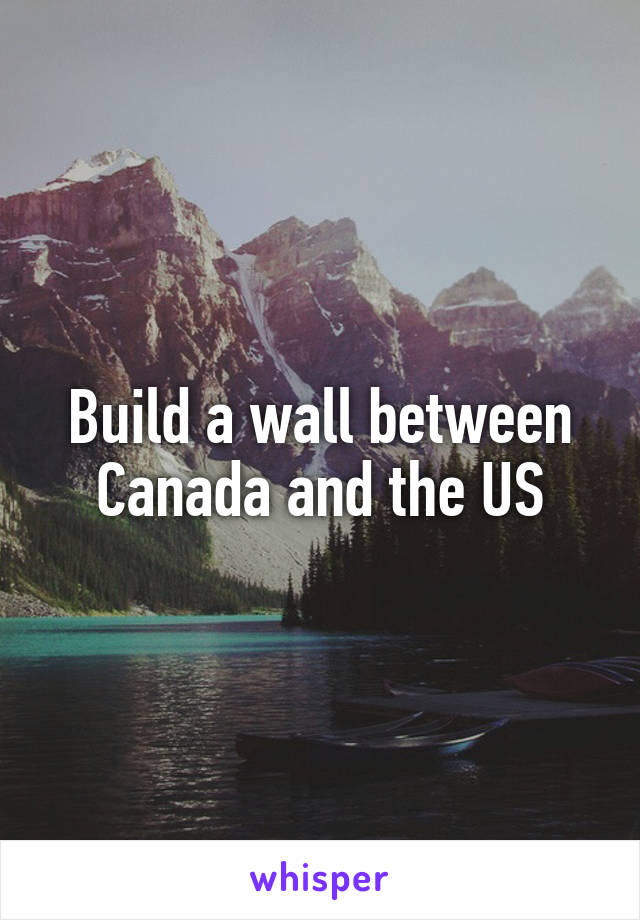 Build a wall between Canada and the US