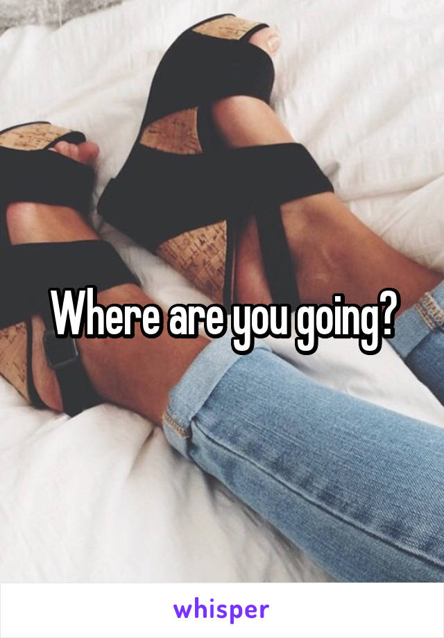 Where are you going?